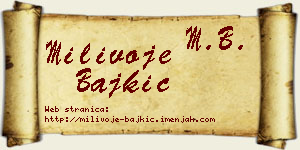 Milivoje Bajkić vizit kartica